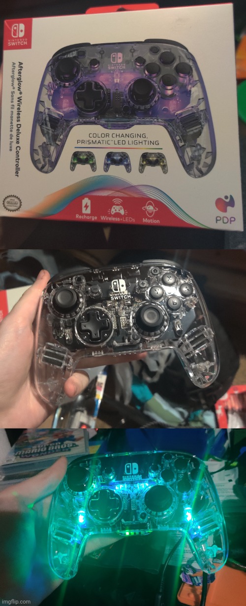 Got a controller replacement! Took a bit to figure out how to change the lights though | made w/ Imgflip meme maker