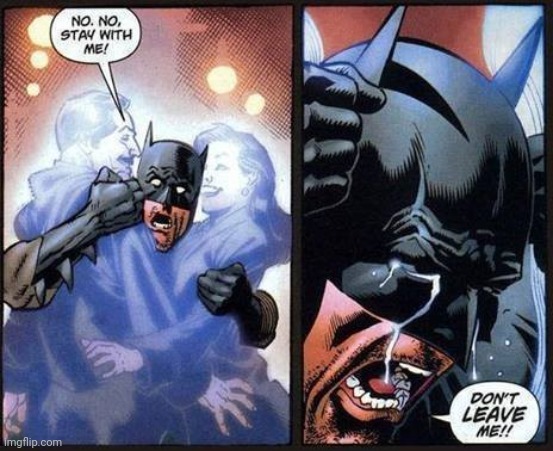 Batman don't leave me | image tagged in batman don't leave me | made w/ Imgflip meme maker