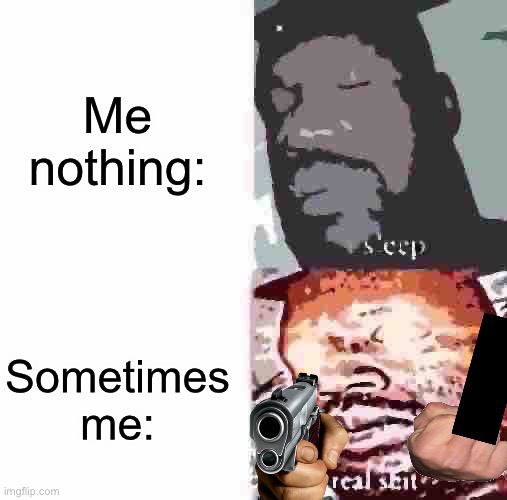 Sleeping Shaq | Me nothing:; Sometimes me: | image tagged in memes,sleeping shaq,i sleep real shit,funny,bruh,real life | made w/ Imgflip meme maker