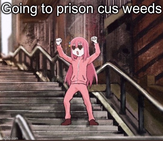 Bocchi | Going to prison cus weeds | image tagged in bocchi | made w/ Imgflip meme maker