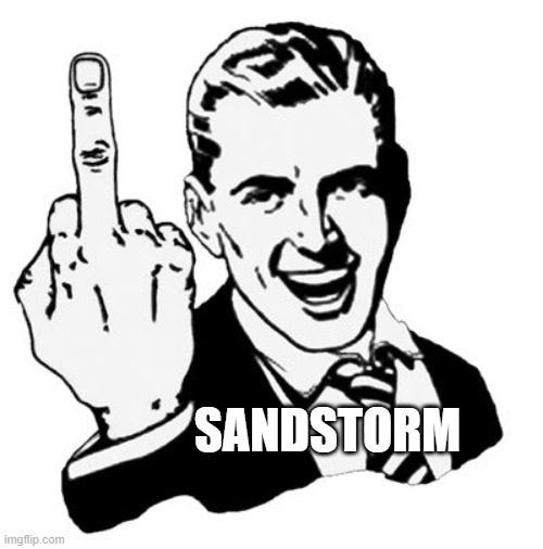 1950s Middle Finger Meme | SANDSTORM | image tagged in memes,1950s middle finger | made w/ Imgflip meme maker