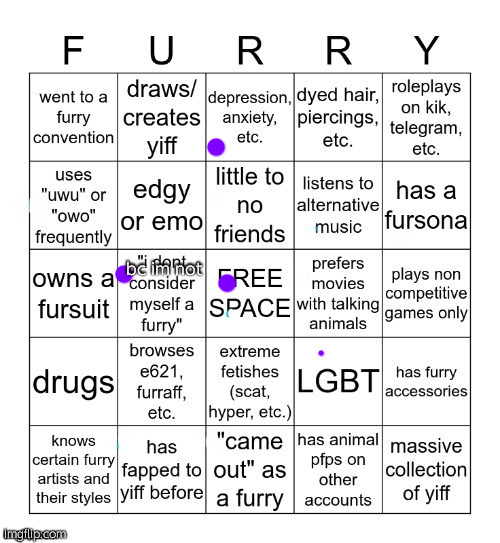 Furry Bingo V2 | bc im not | image tagged in furry bingo v2 | made w/ Imgflip meme maker