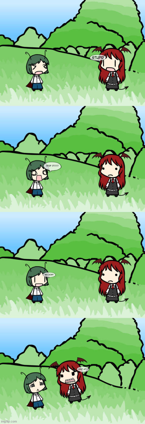 Wriggle and Koakuma comic | image tagged in memes,touhou | made w/ Imgflip meme maker