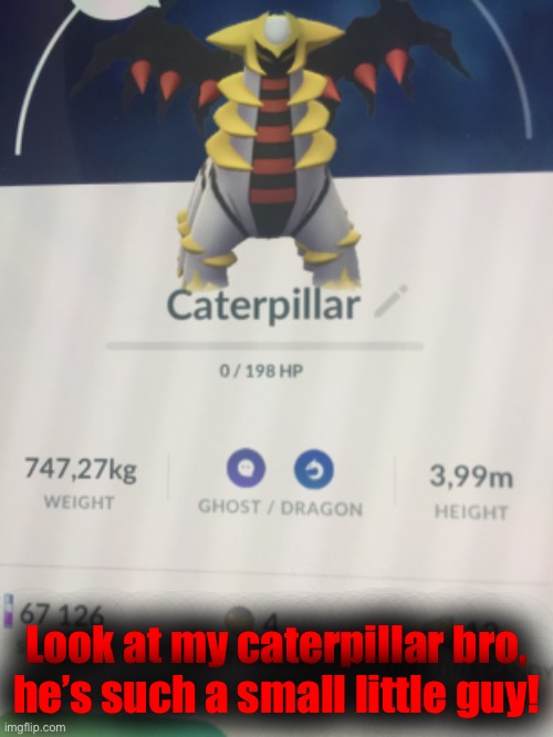 Look at my caterpillar bro, he’s such a small little guy! | made w/ Imgflip meme maker