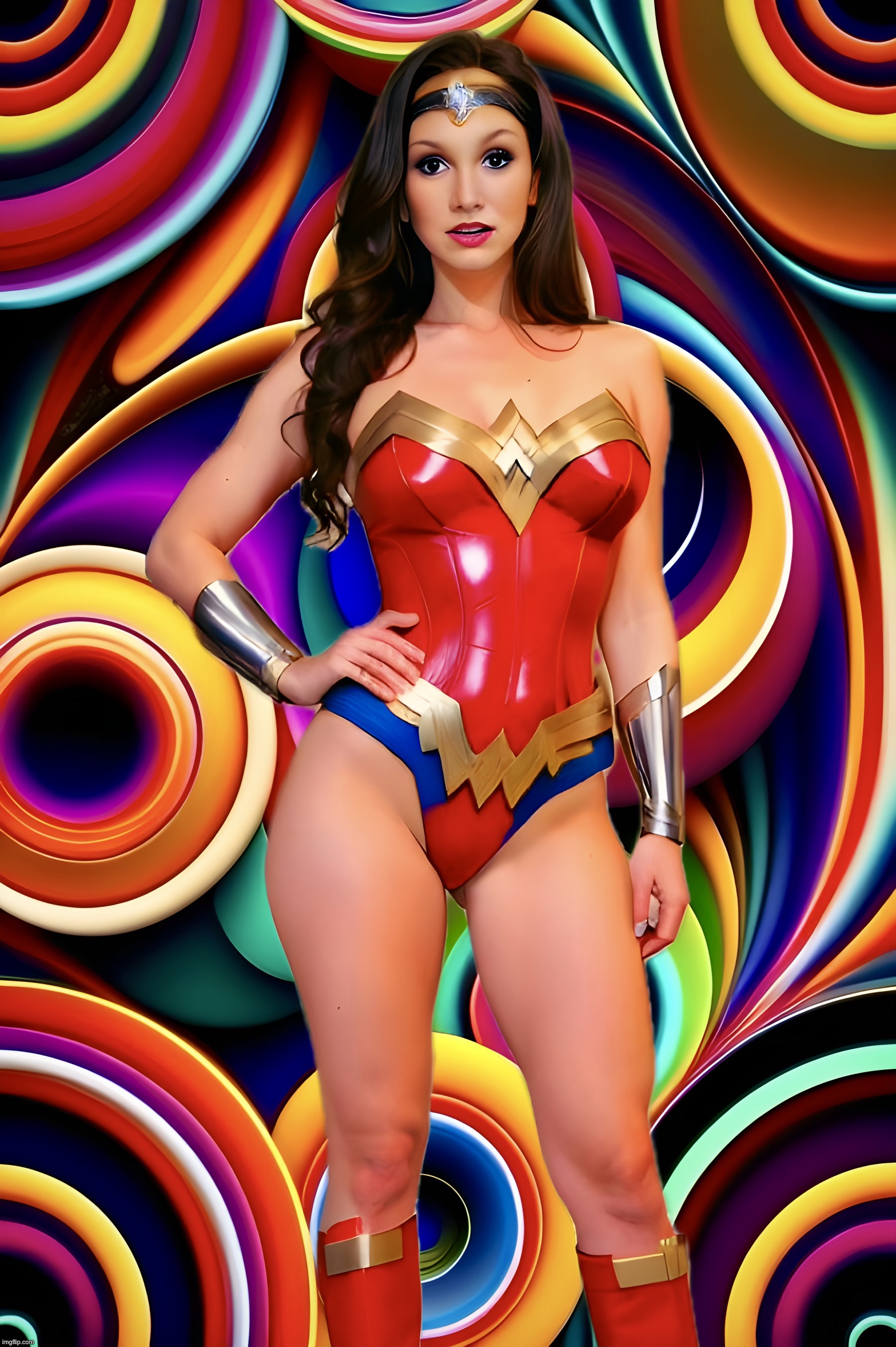 Wonder Woman | image tagged in wonder woman,cosplay,memes,psychedelic,trippy | made w/ Imgflip meme maker