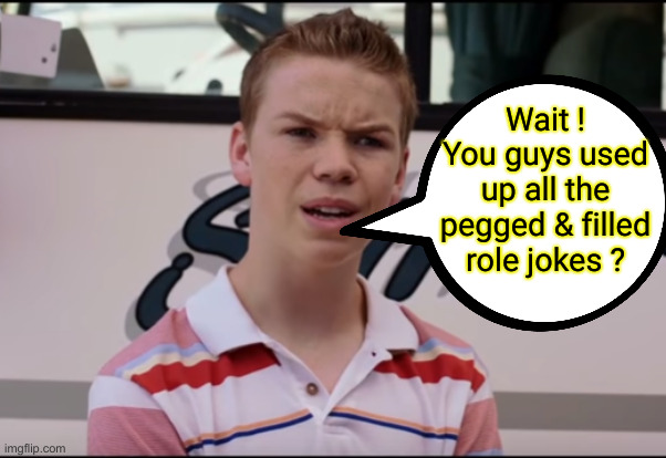 You Guys are Getting Paid | Wait ! You guys used up all the pegged & filled role jokes ? | image tagged in you guys are getting paid | made w/ Imgflip meme maker