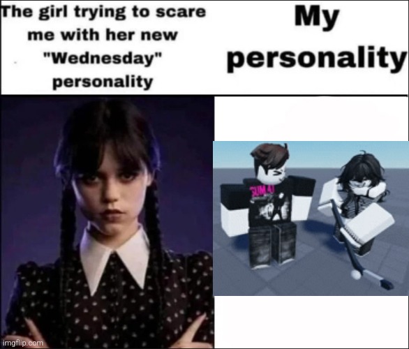 If ykyk | image tagged in the girl trying to scare me with her new wednesday personality | made w/ Imgflip meme maker