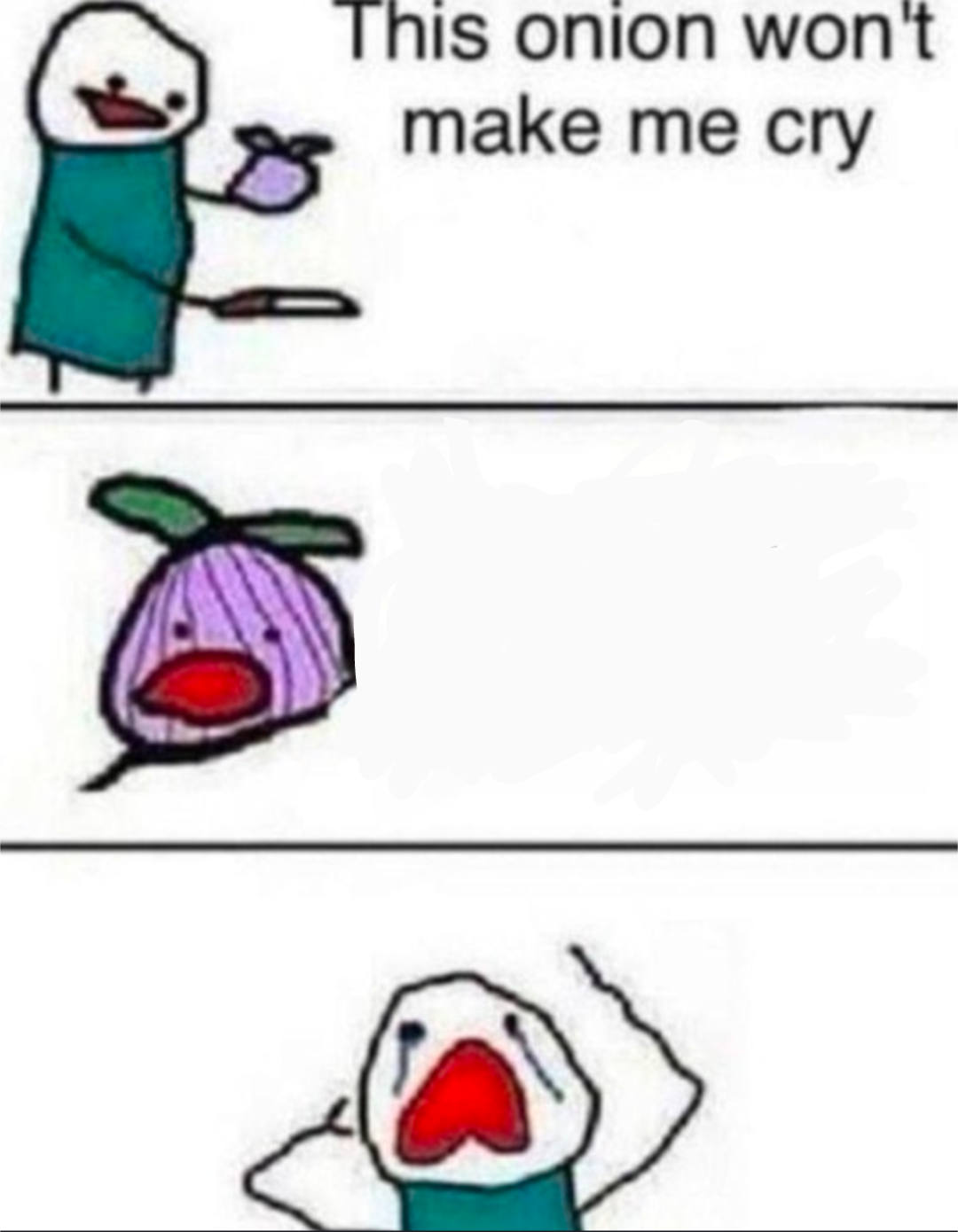 This Onion Won't make me cry Blank Meme Template