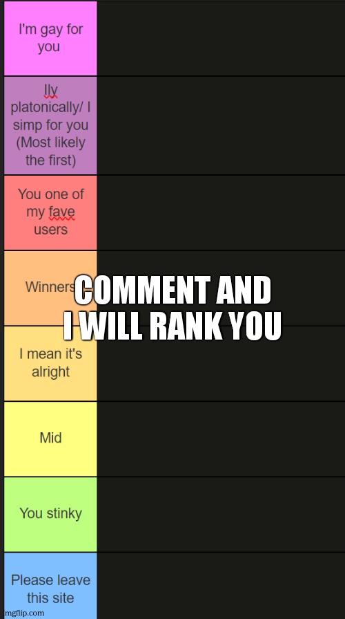 yomeme | COMMENT AND I WILL RANK YOU | image tagged in neko new tier list | made w/ Imgflip meme maker