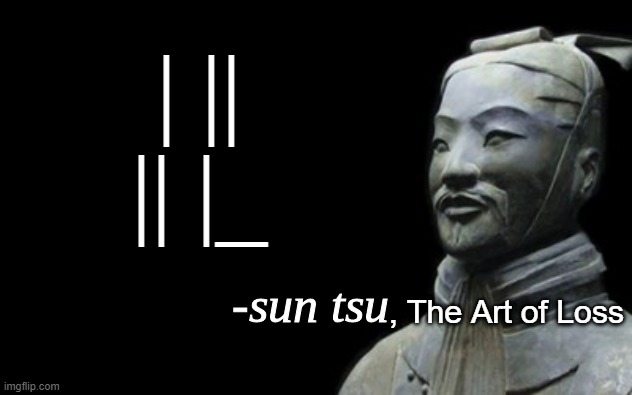 The Art of Loss | | ||

|| |_; , The Art of Loss | image tagged in sun tsu fake quote | made w/ Imgflip meme maker