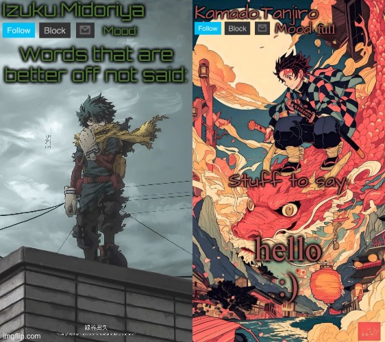 Shared Template with Izuku.Midoriya | full; hello :) | image tagged in shared template with izuku midoriya | made w/ Imgflip meme maker