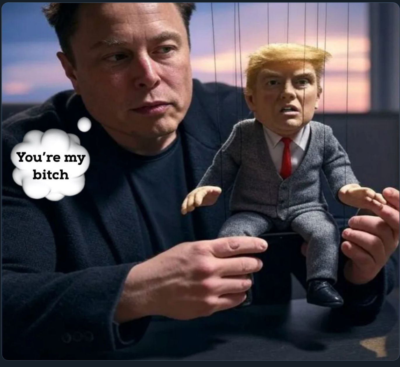 Donald Trump is Elon Musk's little bitch Blank Meme Template