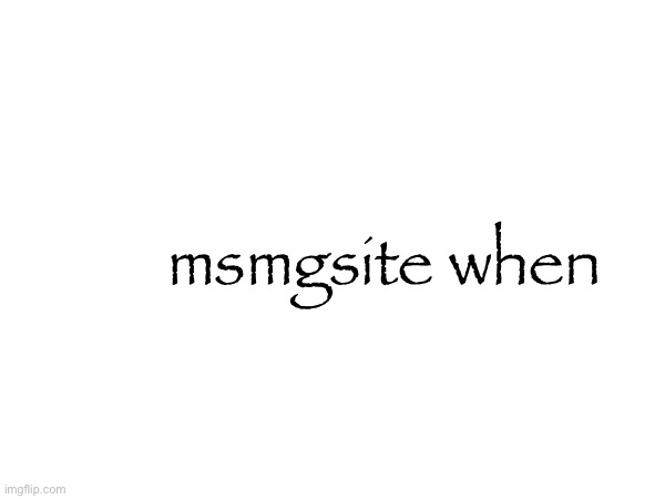 msmgsite when | made w/ Imgflip meme maker