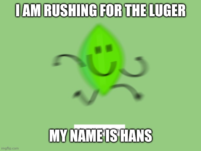 Run | I AM RUSHING FOR THE LUGER; MY NAME IS HANS | image tagged in run | made w/ Imgflip meme maker