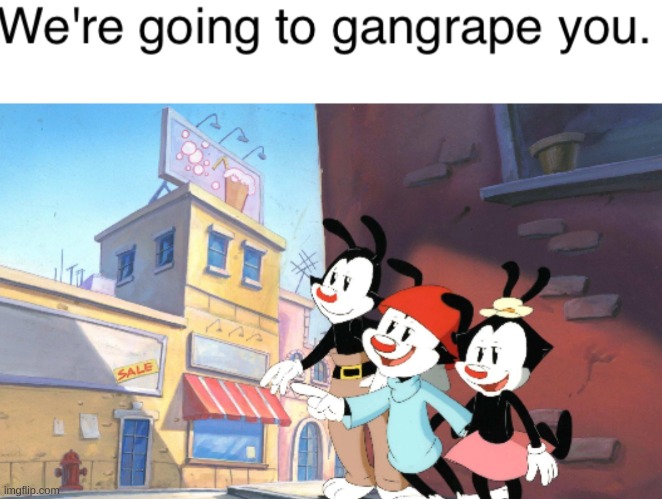 We're going to gangrape you. | image tagged in we're going to gangrape you | made w/ Imgflip meme maker