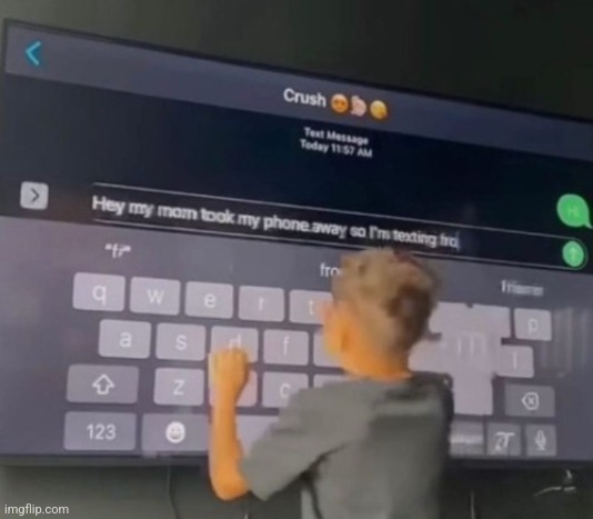 Kid texting his gf from the teli | image tagged in relatable,memes,funny memes,childhood,when your crush,parenthood | made w/ Imgflip meme maker