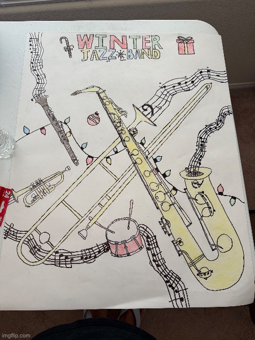 rate the really old drawing I made for my band teacher a few months back | made w/ Imgflip meme maker