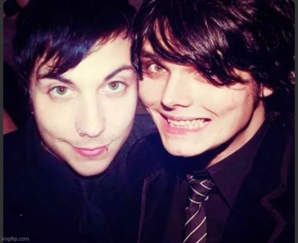 frank and Gerard <3 | image tagged in frerard,frank iero,gerard way,mcr | made w/ Imgflip meme maker