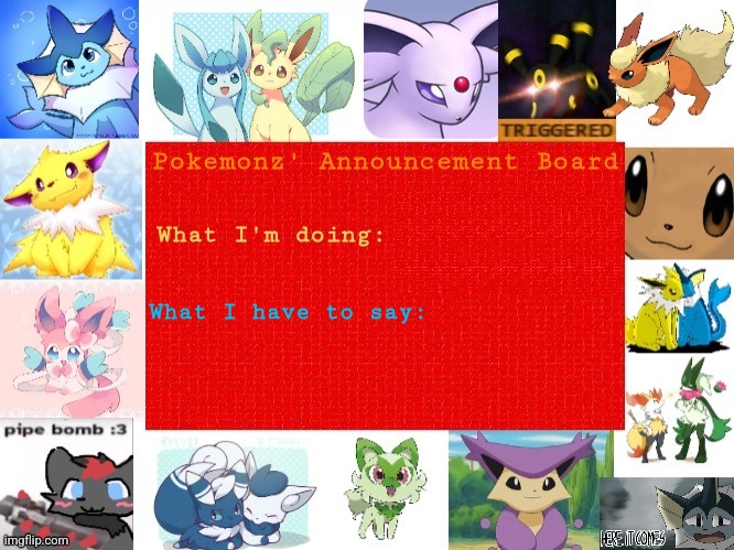 Pokemonz' Announcement Board Blank Meme Template