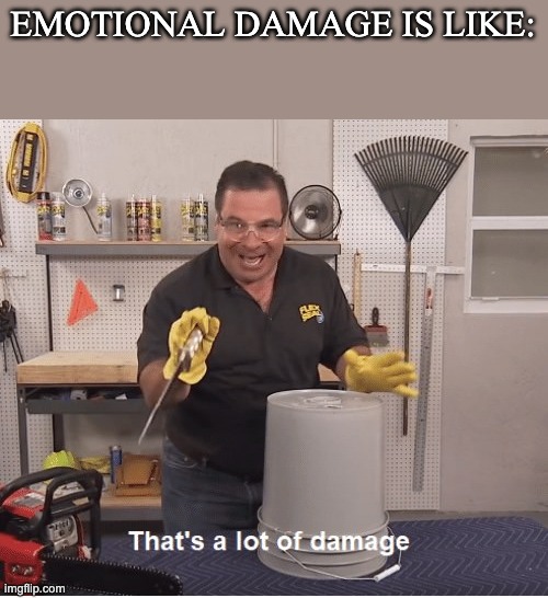 thats a lot of damage | EMOTIONAL DAMAGE IS LIKE: | image tagged in thats a lot of damage | made w/ Imgflip meme maker