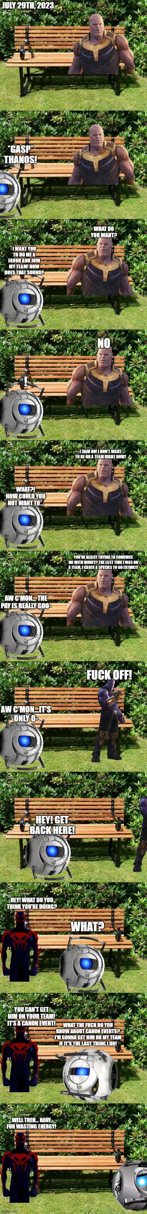 Wheatley meets Thanos (July 29, 2023) | JULY 29TH, 2023 | made w/ Imgflip meme maker