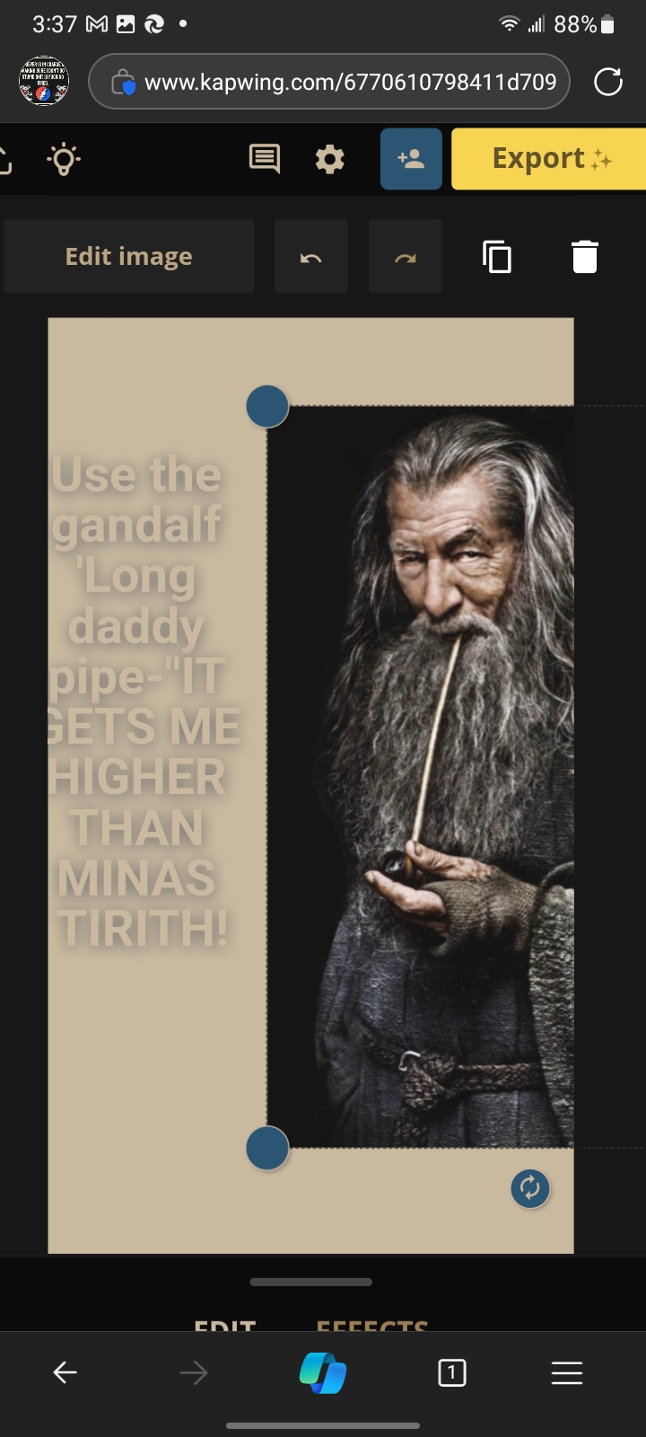 Gandalf smokes Blank Meme Template