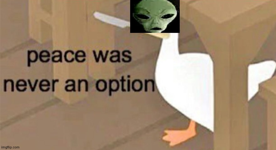 Untitled Goose Peace Was Never an Option | image tagged in untitled goose peace was never an option | made w/ Imgflip meme maker