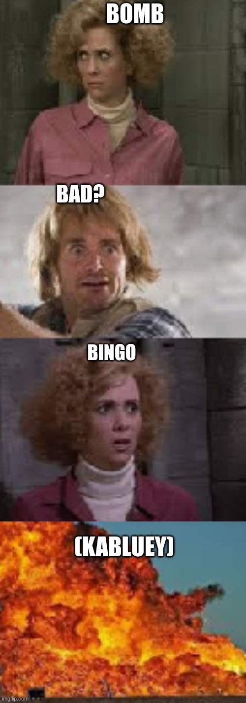 BOMB; BAD? BINGO; (KABLUEY) | image tagged in disney plus,snl,parenting,bluey | made w/ Imgflip meme maker