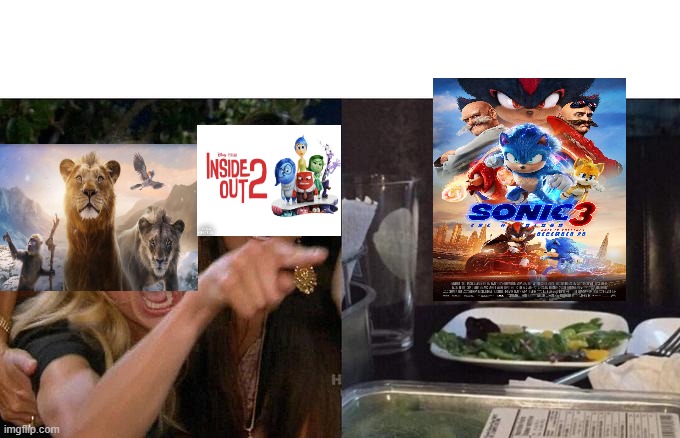 salty disney | image tagged in memes,woman yelling at cat,mufasa,sonic the hedgehog,shadow the hedgehog,lion king | made w/ Imgflip meme maker