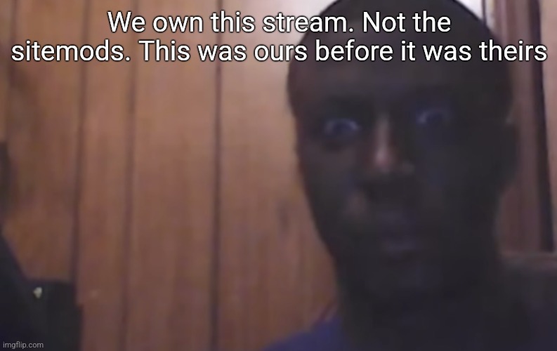 Omegle victim 4 | We own this stream. Not the sitemods. This was ours before it was theirs | image tagged in omegle victim 4 | made w/ Imgflip meme maker