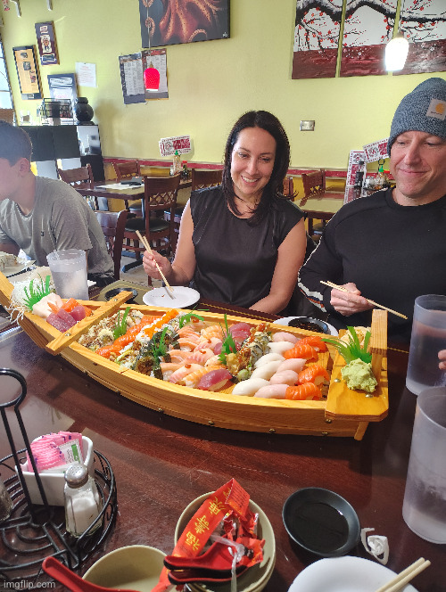 sushi boat | image tagged in sushi,cool | made w/ Imgflip meme maker