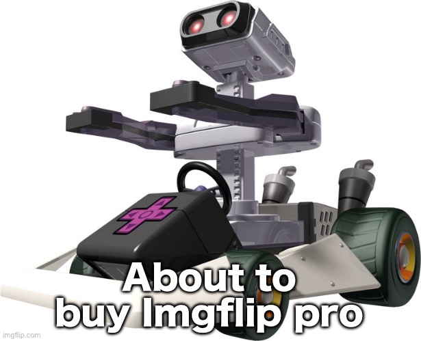 1 month only | About to buy Imgflip pro | image tagged in r o b mario kart ds | made w/ Imgflip meme maker