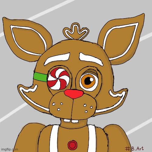 Gingerbread Foxy! | image tagged in fnaf,gingerbread,foxy | made w/ Imgflip meme maker