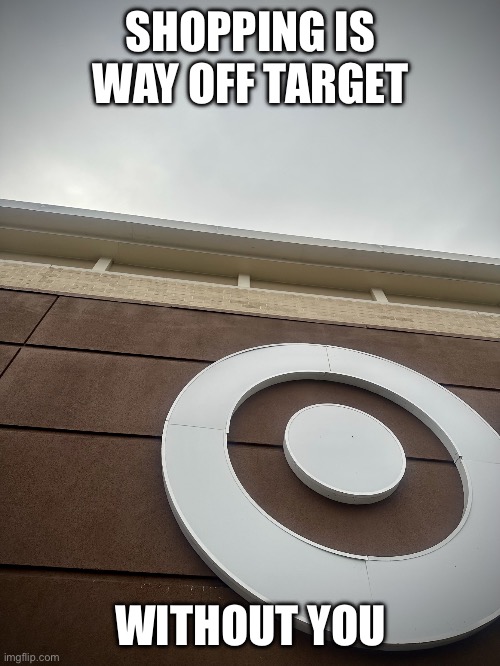 blank is way off target without blank | SHOPPING IS WAY OFF TARGET; WITHOUT YOU | image tagged in blank is way off target without you | made w/ Imgflip meme maker