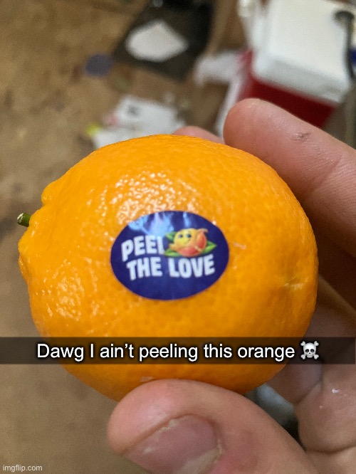 Dawg I ain’t peeling this orange ☠️ | made w/ Imgflip meme maker