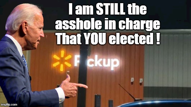 I am STILL the asshole in charge
That YOU elected ! | made w/ Imgflip meme maker