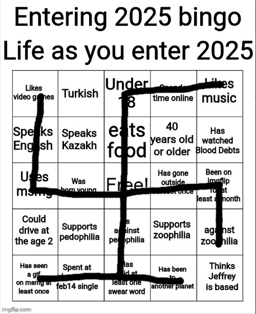 imagine not being from tres-2b :pray: | image tagged in entering 2025 bingo | made w/ Imgflip meme maker