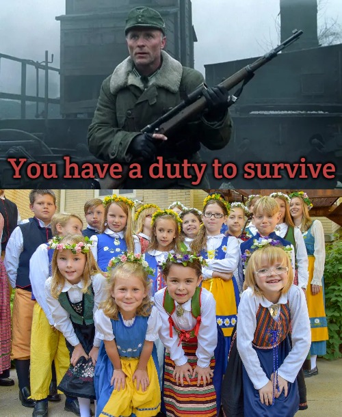 You have a duty to survive | image tagged in sweden | made w/ Imgflip meme maker