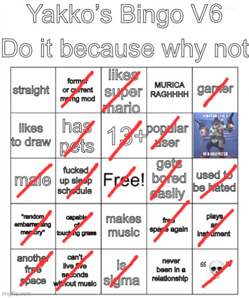 Yakko’s Bingo V6 | image tagged in yakko s bingo v6 | made w/ Imgflip meme maker