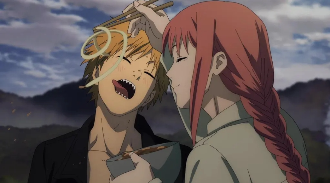 Makima feeding Denji Blank Meme Template