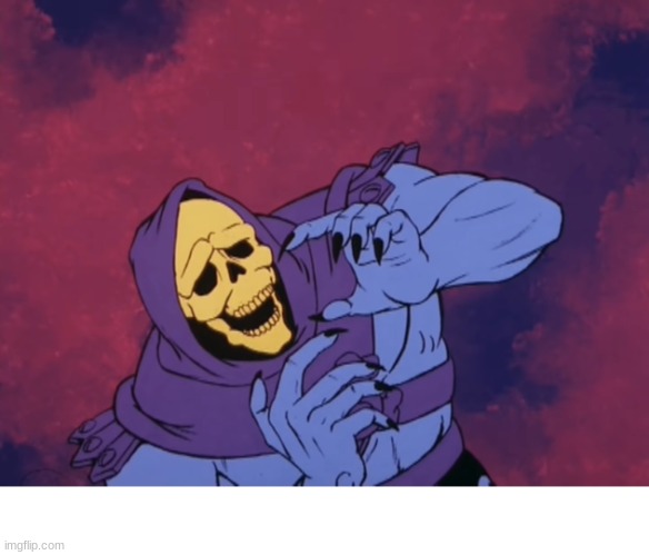 Skeletor Oh God What The Fuck | image tagged in skeletor oh god what the fuck | made w/ Imgflip meme maker