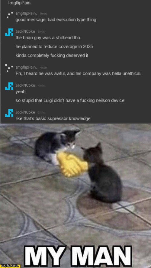 image tagged in cats shaking hands | made w/ Imgflip meme maker