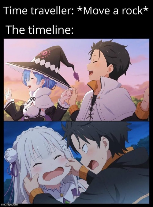 image tagged in konosuba,re zero,subaru,rem,emilia | made w/ Imgflip meme maker