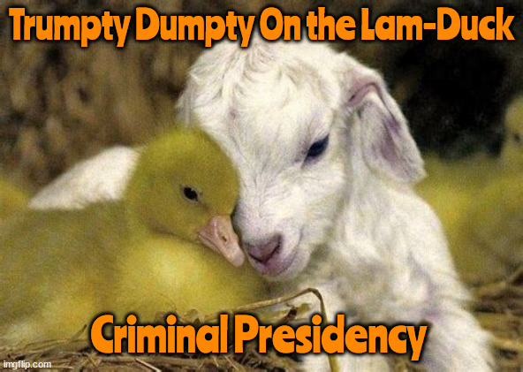 On the Lam-duck criminal president 45/47 | Trumpty Dumpty On the Lam-Duck; Criminal Presidency | image tagged in on the lam-duck criminal president,lame brain duck,trump on the run,deep state fears,they are after you,what for | made w/ Imgflip meme maker