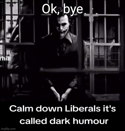 Calm down Liberals | Ok, bye | image tagged in calm down liberals | made w/ Imgflip meme maker