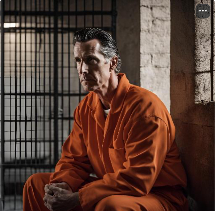 High Quality Gavin Newsom in prison Blank Meme Template