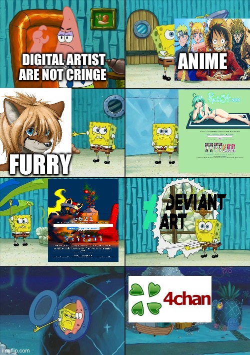 Most bad Things came from Digital Artist SKIBIDI WALDO MEME | ANIME; DIGITAL ARTIST ARE NOT CRINGE; FURRY | image tagged in spongebob shows patrick garbage,anti furry,anti anime,waldo,cringe,memes | made w/ Imgflip meme maker