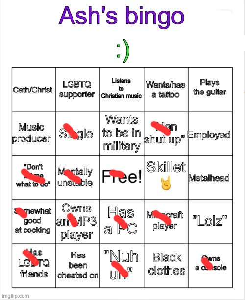 guh | image tagged in ash's bingo | made w/ Imgflip meme maker