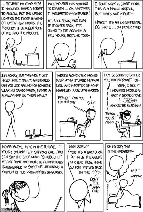 Tech Support | image tagged in xkcd,comics,tech support,dream | made w/ Imgflip meme maker