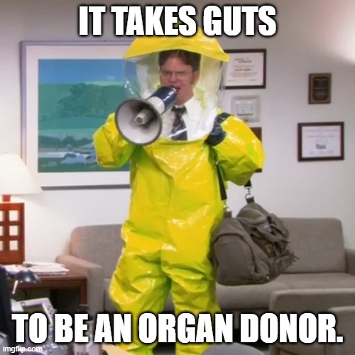 Daily Bad Dad Joke December 30, 2024 | IT TAKES GUTS; TO BE AN ORGAN DONOR. | image tagged in who advice | made w/ Imgflip meme maker